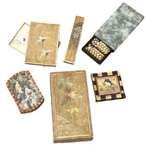 Antique Vantines House Of The Orient NYC Boxes Lot & Contents Chinoiserie Japan